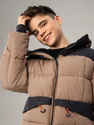 OJBCK16-T1 Куртка зимняя(бежевый) 134-170(134/140/146/152/158/164/170)