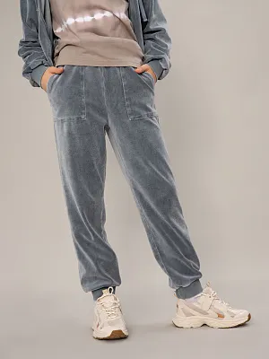 OJGCP08-91 Брюки велюровые(серый) 134-170(134/140/146/152/158/164/170)