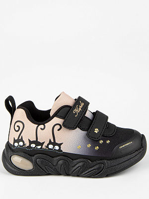 71515с-21 Обувь для активного отдыха (черный-бежевый) 21-26 (6 пар)