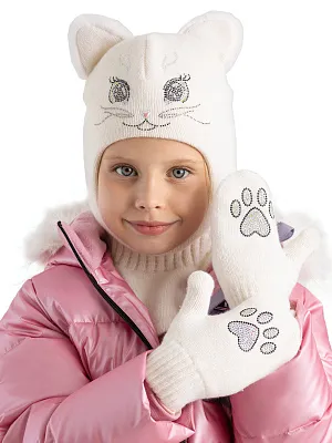 KWGAG02-00 Варежки двойные (белый) one size (one size)