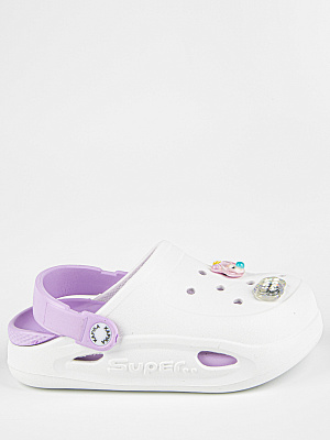 82257-4 Туфли летние (белый-сиреневый) 28-35 (8 пар)