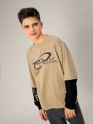 OJBCL04-T1 Лонгслив(бежевый) 134-170(134/140/146/152/158/164/170)