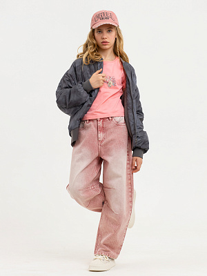 PJGCP03-R0 Брюки джинсовые(розовый) 134-170(134/140/146/152/158/164/170)