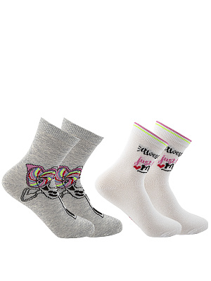 JKGAS12-AW Носки 26-34 (26-28/29-31/32-34) белый/серый