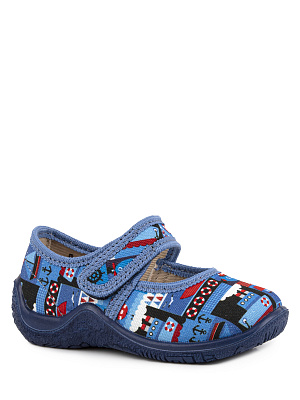 21246ф-39 Туфли из текстиля  (синий) 22-27 (12 пар)