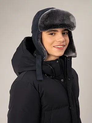 BHAT-3013-3A Ушанка(т.серый) 50-52/52-54/54-56(50-52/52-54/54-56)