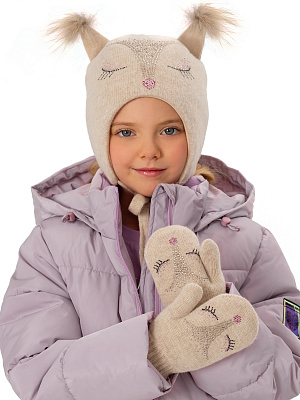 GGLV-1003-T0 Варежки двойные (св.бежевый) one size (one size)