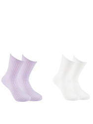 LBGAS08-WK Носки 29-41 (29-31/32-34/35-38/39-41) сиреневый-белый