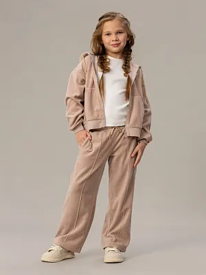 OKGCP11-T1 Брюки велюровые(бежевый) 86-128(86/92/98/104/110/116/122/128)