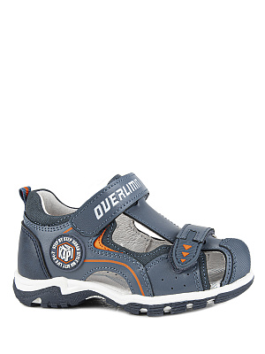 32754к-10 Туфли летние (джинс-оранжевый) 23-30 (8 пар)