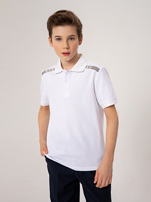 OJBCT01-00 Футболка-поло(белый) 122-170(122/128/134/140/146/152/158/164/170)