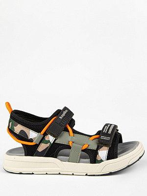 33851п-2 Туфли летние (черный-хаки) 32-36 (5 пар)