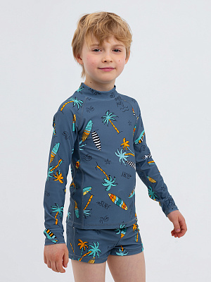 PUBSL02-93 Лонгслив купальный UPF (серый) 98-140 (98/104/110/116/122/128/134/140)